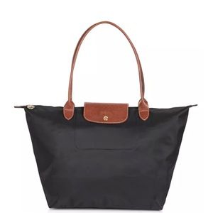Longchamp Black - Le Pliage Large Nylon Shoulder Tote